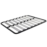 Somier de balda ancha fabricado con láminas de chopo embutidas con plástico anti-ruido y tubos laterales de 40x30. Incluye pletinas roscada de 45x5 mm para patas redondas de 50 mm (que varia en función del tamaño, menos de 100 cm ancho 4 pletinas, más de 100cm 5 pletinas)