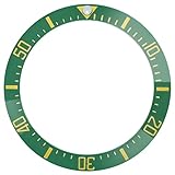 Materiale: ceramica HiCycle2 Orologio Lunetta di Ricambio Per 44Mm Rolex Deepsea Sea Dweller 116660 126600 136668 Incisione Blu Lum Lunetta In Ceramica Inserto Unidirezionale Turing Dive Lunetta, Verde e oro, 40.0mm X