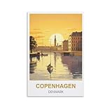WGMDOEE Vintage-Reiseposter Kopenhagen Dänemark, 20 x 30 
