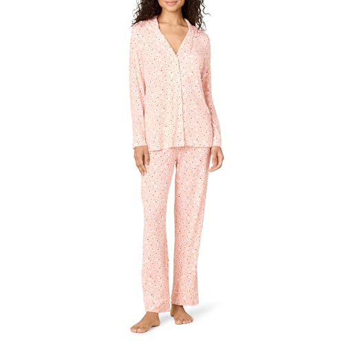 Amazon Essentials x Sofia Grainge Ensemble de Pyjama en Modal Extensible, Haut à Manches Longues et Pantalon Pleine Longueur Femme, Rose Pâle Agneaux, M