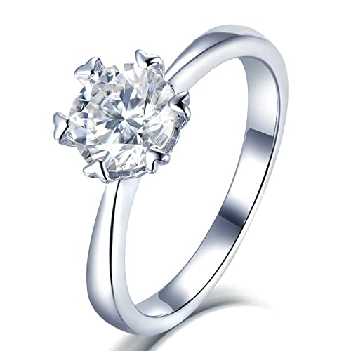 Bague moissanite bague femme argent S925 solitaire de mariage chic avec cœur incrusté