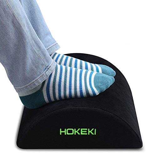 Ergonomic Foot Rest, Foot Rest Under Desk,Foot Stool, Relieve Back and Leg Pain While Working & Mesh Covers for Travel, Home, Office (Black)