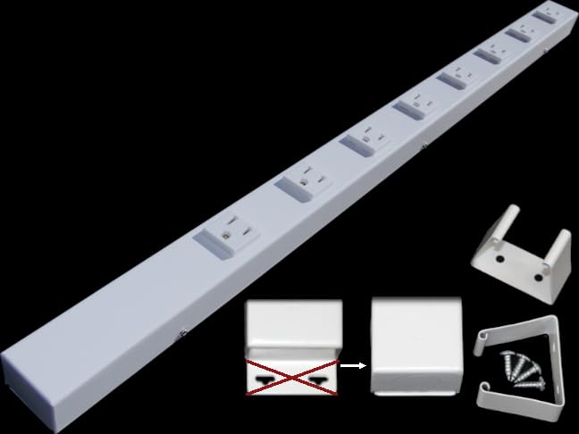 30” Hardwired Power Strip (NO Power Cord), 8 Vertical Outlets (NOT Tamper Resistant), NO Ears (Without mounting tabs on Both Ends), 15A (NOT a 20 Amp