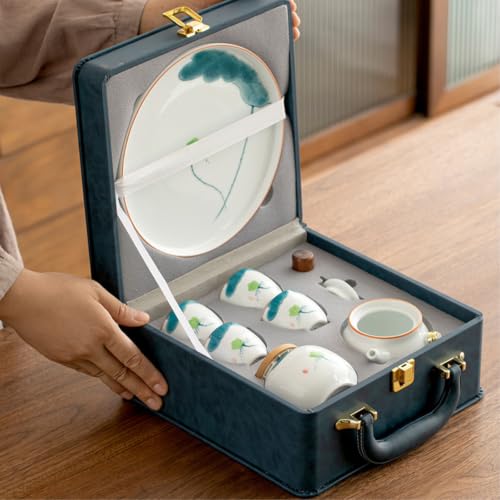 Tetera de cerámica original pintada a mano, el juego de té de 7 piezas ideal para regalar 4