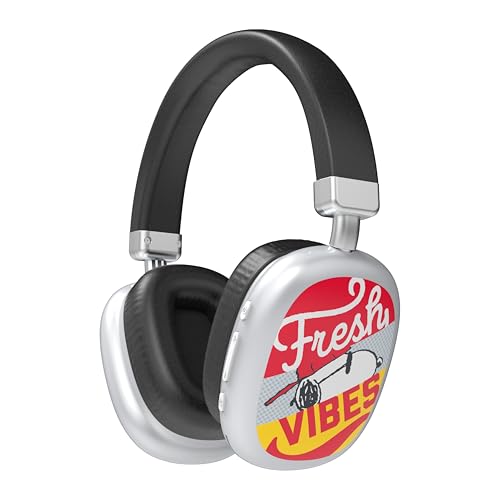 Image of SOAR Peanuts Active Noise Cancelling Wireless Headphones Silver- Fresh Vibes