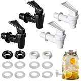 4 Stück Ersatzhahn Für Getränkespender, Geeignet Für Heiß- Und Kaltgetränke, Säfte, Bier, Kaffee, Glasbehälter, Wasser Usw. Erhältlich In Schwarz Und Weiß