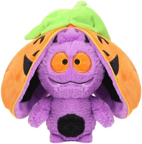 Transform Pumpkin Toy, Halloween Plush, Zipper Up Transform Plush,Hallow Stuffed Animal (Pumpkin Bat)