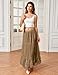COZYPOIN Maxi Tulle Skirts for Women Elastic High Waisted A Line Long Layered Tutu Mesh Ruffles Tiered Flowy Fairy Skirt(Khaki-S)