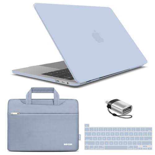 IBENZER Compatible with 2025 2024 M2 MacBook Pro 13 Inch Case 2025-2016 M1 A2338 A2289 A2251 A2159 A1989 A1706 A1708, Hard Shell Case & Sleeve & Keyboard Cover & Type C, SierraBlue, T13SIBL+3