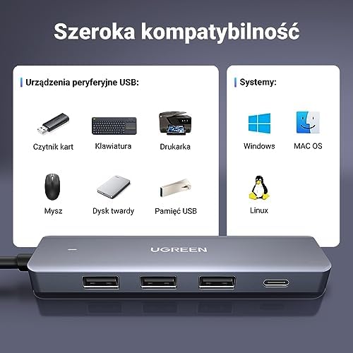 UGREEN USB C Hub 4 Ports USB C USB A 5Gbps Adatper(60cm)