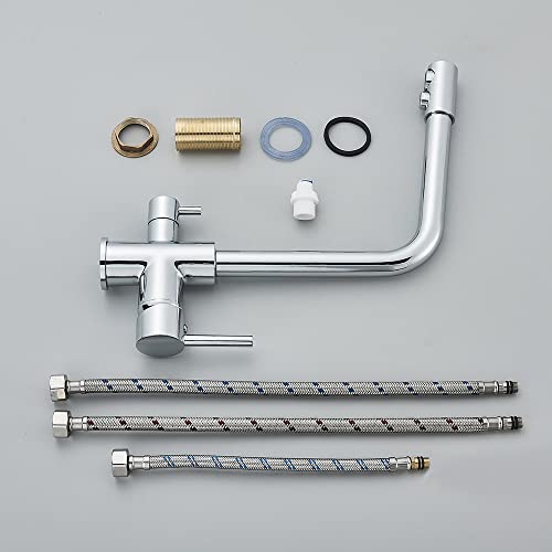 Robinet de cuisine filtré noir mitigeur eau potable double poignée