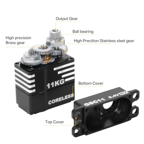 Servo de dirección GOTECK de 11KG para mejoras de SCX24 C10 JLU Bronco 1/24 RC 3