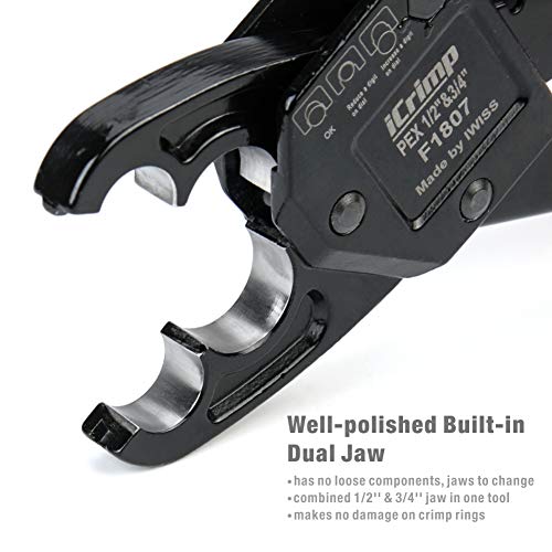 IWISS Angle PEX Crimping Tools Combo Kits for 1/2" & 3/4" Pex Crimp