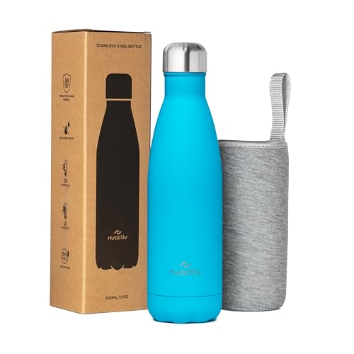 Stainless Steel Water Bottle, Vacuum Insulated, 12hrs Hot & 24hrs Cold Drinks, BPA Free, Metal Water Bottle 500ml, Leakproof Double Walled Thermal Flask for Kids, Travel, Gym, Sports – Teal - Image 3
