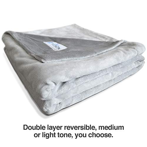 PetFusion Premium X-Large Hundedecke (60x48). Reversible Grey Micro Plush. [100% Polyester weich]