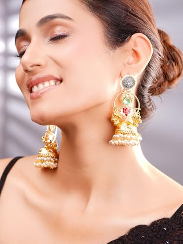 Image of Rubans Oxidised Dangle Earrings Boho Statement Jewellery Gift for Women & Girls