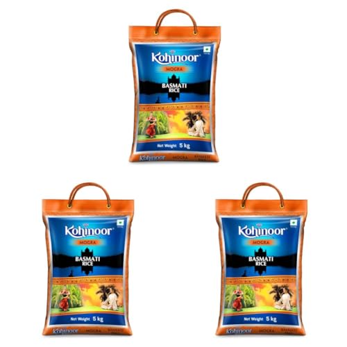 Image of Kohinoor Mogra Rice 5Kg | Premium Mogra Rice | Long Grains & Rich Aroma | Ideal for Daily Meals | Pack of 3