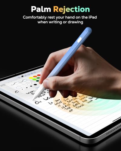 Image of MoKo Pencil for iPad(A16) 11th 10th Gen,USB-C Fast Charging,GradientWhiteBu | Stylus Pen for 2018-2026 Apple iPad 11 /10 /9 /8 /7 /6 /A16,Mini 7 /6 /5,Air M3 /M2 11 inch /13 inch /5 /4 /3,Pro M4 13 inch /12.9 inch /11 inchTilt Sensitivity