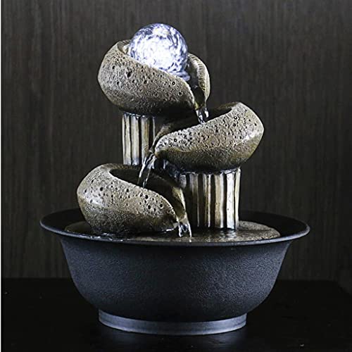 Fontaine d'intérieur boule Feng Shui et cascade d'eau relaxante de table modèle C