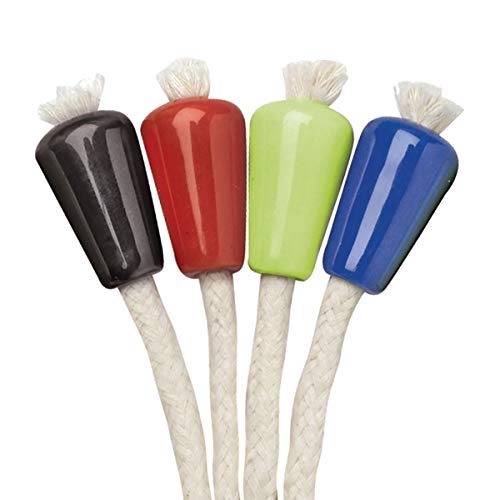 Oenophilia Afterglow Bottle Wicks, Glass Bottle Wick Holder, Use with Lamp Oil, Tiki Style Torch, Assorted Colors, Set of 4
