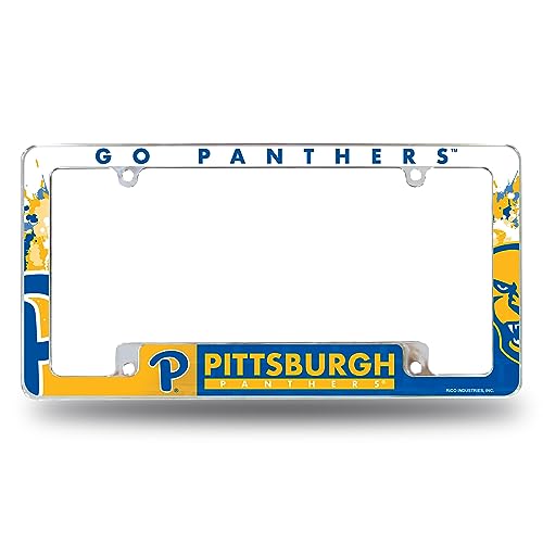 Cadre de plaque Pitt Panthers en métal chromé de qualité supérieure Rico