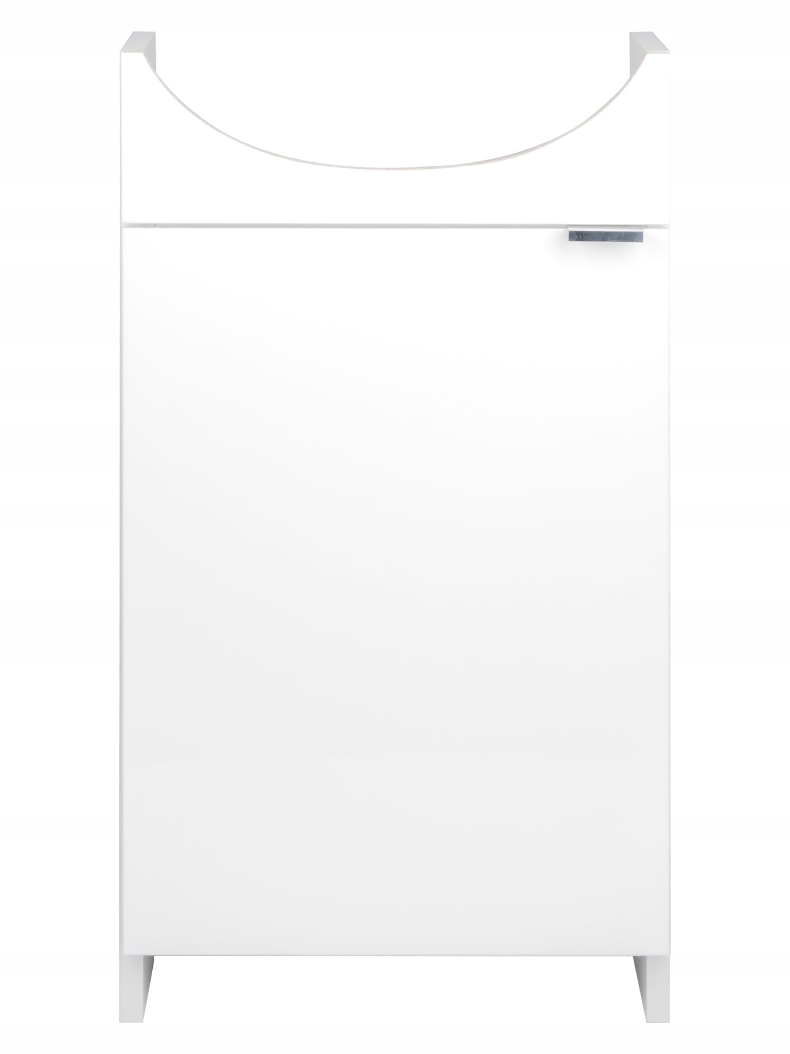 .Deftrans Domodomo - Mueble de baño con Lavabo, 86 x 38 x 19,6 cm, Color Blanco, Lavabo de cerámica, Armario de pie para baño pequeño Credo con Grifo