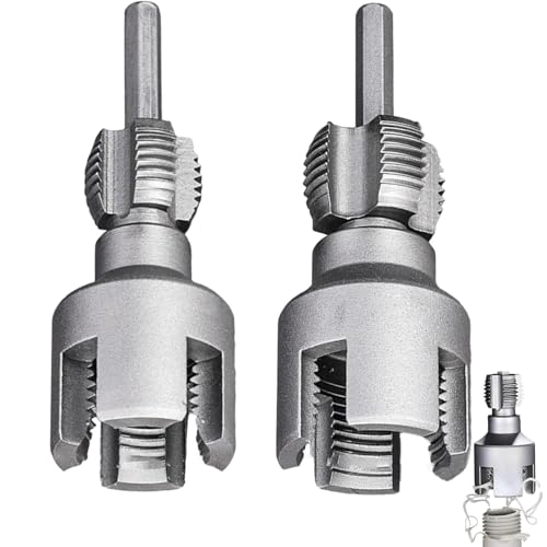 SKDFHOD Rohrgewindebohrer Set, 2Stk Rohrgewindeschneidwerkzeug, 1/2 Und 3/4 Zoll Gewindeschneider Rohrgewindebohrer, Rohrgewindeschneider PVC, Gewindeschneider für Lnnen und Außengewinde von Rohren