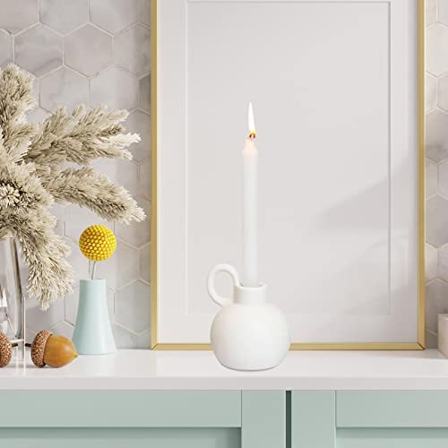 Fenteer Taper Candle Holders Candelabras Candles Stand Home Table Centerpiece Desktop Ceramic Candlestick For Hotel,Mantel,Housewarming, Farmhouse, White #TOP5