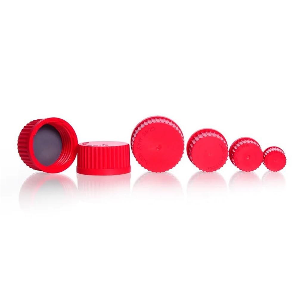 Cristalería de Laboratorio Tapón de rosca de alta temperatura (PBT, rojo) con tapa de silicona curada con peróxido de PTFE(292402807)