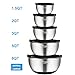 Wildone Mixing Bowls with Airtight Lids, Stainless Steel Nesting Mixing Bowls Set of 5, with Non-slip Silicone Bottoms, Size 8, 5, 3, 2, 1.5 QT, Stackable Design, Great for Mixing and Prepping