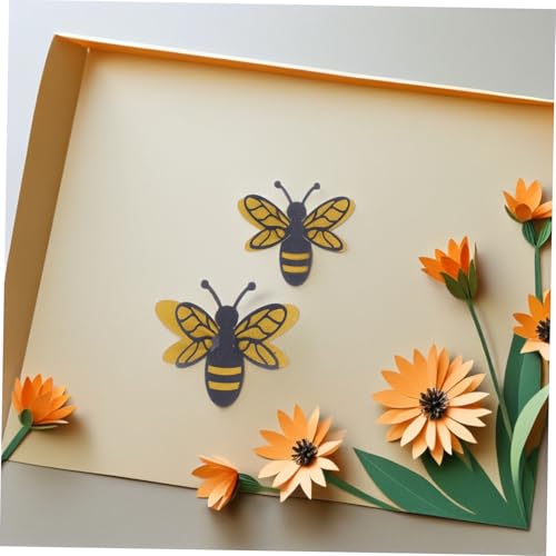 Set 3D de 12 vinilos adhesivos de abeja en papel perlado miniatura 7