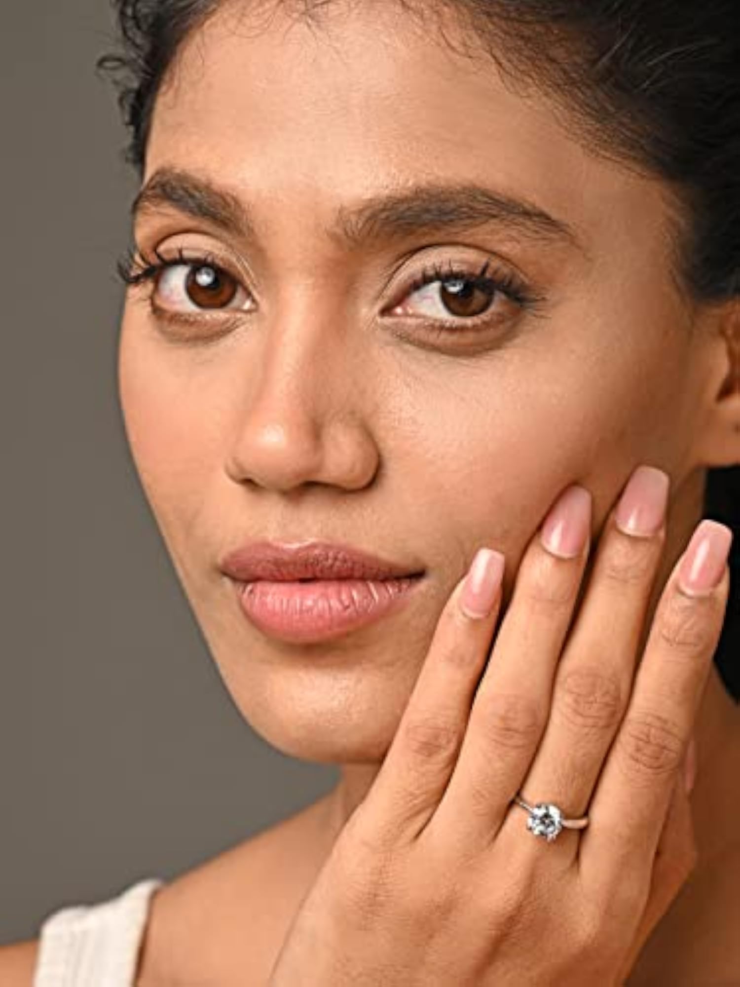 Women's 92.5 Sterling Silver Plated Zirconia Solitaire Ring