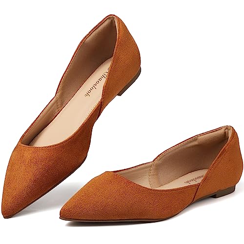 Image of Womens Pointed Toe Black Ballet Flats Comfortable Casual Dress Flats for Women Elegant Memory Foam Flats Shoes with Party Wedding