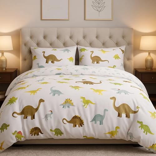 Image of Famyo King Size Bedding Set 5 Pc 250 TC Dino Park Design