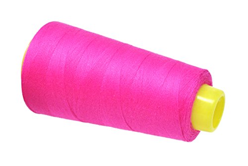 Image of Mandala Crafts Hot Pink Mercerized Cotton Thread Cones, Sewing Quilting | 2400 Yds 50 WT, 100% Long Staple Cotton, Multipurpose, for Embroidery, Piecing, Sergers, Applique, Machine and Hand Sewing