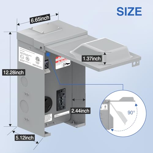 Image of Nilight 20 30 Amp RV Power Outlet Box with Breaker 125V TT-30R GFCI
