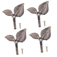 Ciieeo 4 Sets Small Wall-Mounted Iron Coat Hooks Finish Compact Decorative Hangers for Bedroom Door Bathroom Easy Installation for Clothes Hats Towels Scarves Keys Storage