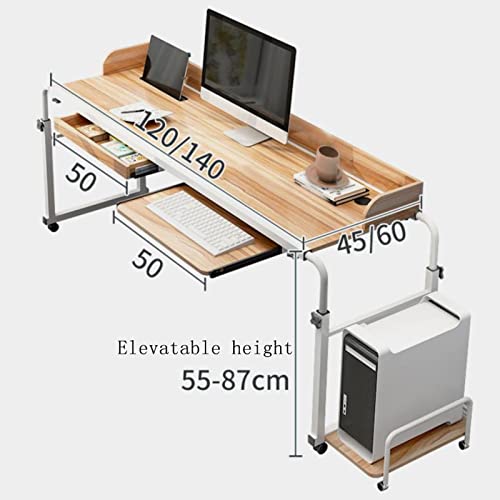 Table de lit à roulettes et bureau d'ordinateur portable réglable