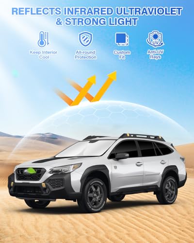 Image of Canvcle Sunshades for 2020-2025 Subaru Outback Accessories Windshield Sun Shade Side Rear Window Shade Cover Sun Visor Shield Privacy Protection Keep Vehicle Cool Black 7PCS
