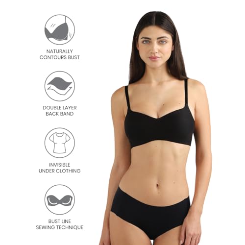 Image of WACOAL Women's Basic Mold |Padded|Non-Wired |3 /4th Cup|Everyday Wear|Seamless|T-Shirt Bra