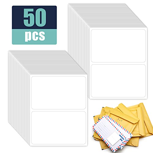 Aster 50 Sheets All-Purpose Labels,White Matte Address Labels Sticker Removable Rectangular Labels Writable Blank Adhesive Labels For School Office And Home (11 X 9 Cm) #TOP6