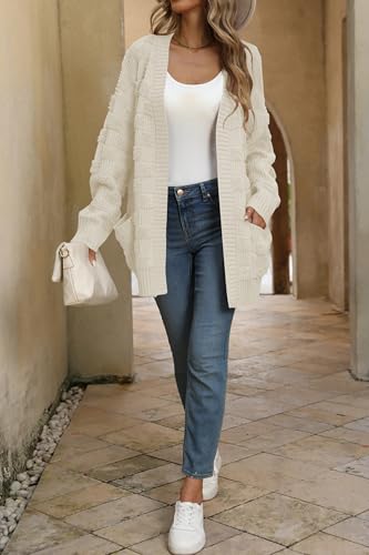 Image of Cakulo Womens Oversized Fall Checkered Cardigan Sweaters 2024 Trendy Open Front Chunky Cardigans Knit Sweater Coats