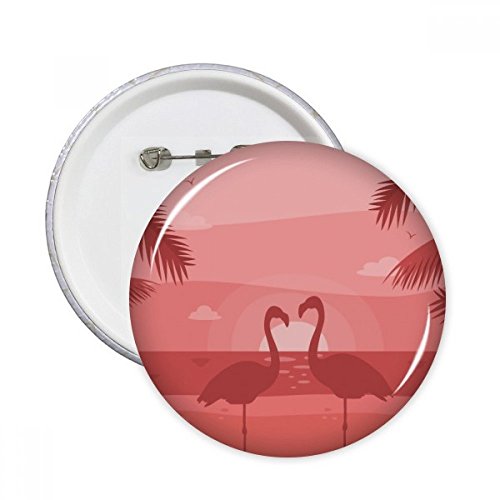 Pins badge bouton flamant rose couple rouge 5pcs M pour décoration vêtement