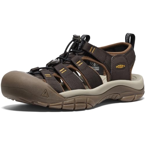 KEEN Men's Newport H2 Closed Toe Water Sandal, Java/Golden