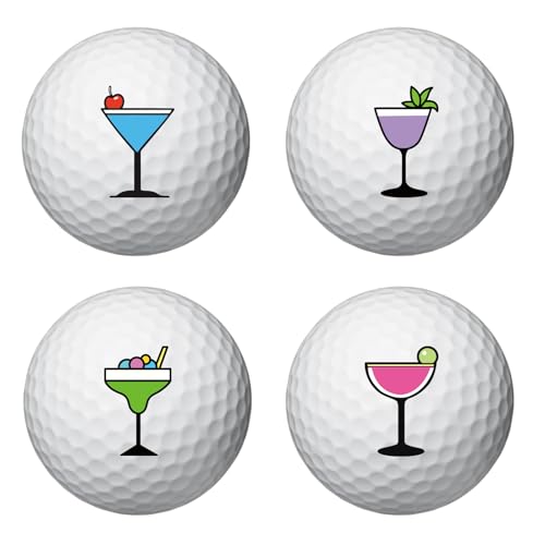 PLIGREAT 24 Pcs Wine Glass Pattern Stickers for Golf Ball Marker, 2 Sheets