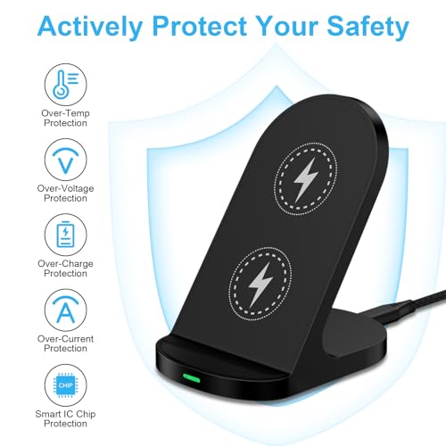 15W Fast Wireless Charger Phone Charging Stand for Google Pixel 8a/8 Pro/7a/7/6 Pro/5,Android Phone Wireless Charging Station Charger for Samsung Galaxy Z Fold 5/Z Flip 5/S24 Ultra/S23/S22/S21/S20/S10