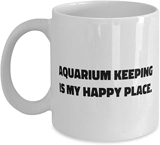 Aquarium Keeping is My Happy Place. 11oz 15oz Mug, Aquarium Keeping Cup, Inspire Gifts For Aquarium Keeping
