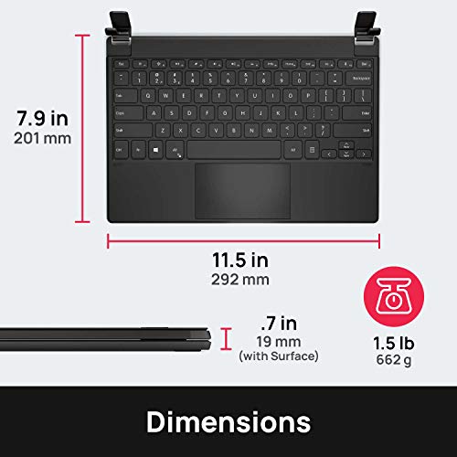 Brydge 12.3 Pro+ Wireless Keyboard Type Cover With Precision Touchpad | Compatible With Microsoft Surface Pro 7, 6, 5 & 4 | Designed For Surface | (Black) #TOP3