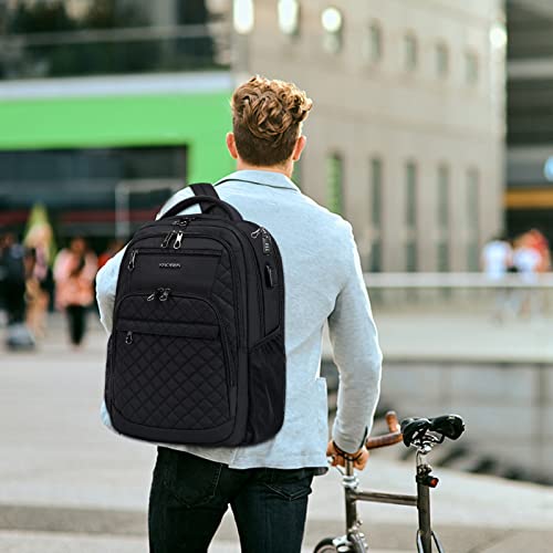 Kroser Travel Laptop Backpack 17 Inch Large Computer Backpack Water-Repellent Daypack With Usb Charging Port Rfid Pockets For Work/Business/College/Men/Women(Quilted) #TOP6