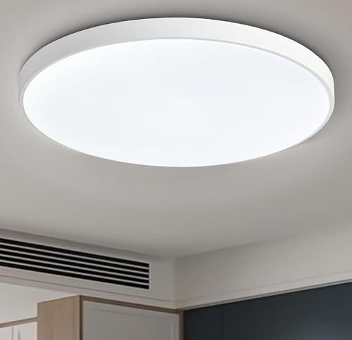 The Bath Plus Tb+ White Led Ceiling Light Fixture 6000K Cool Round Flush Mount Ceiling Light 25Cm